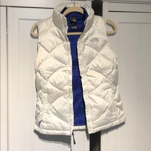 north face white vest